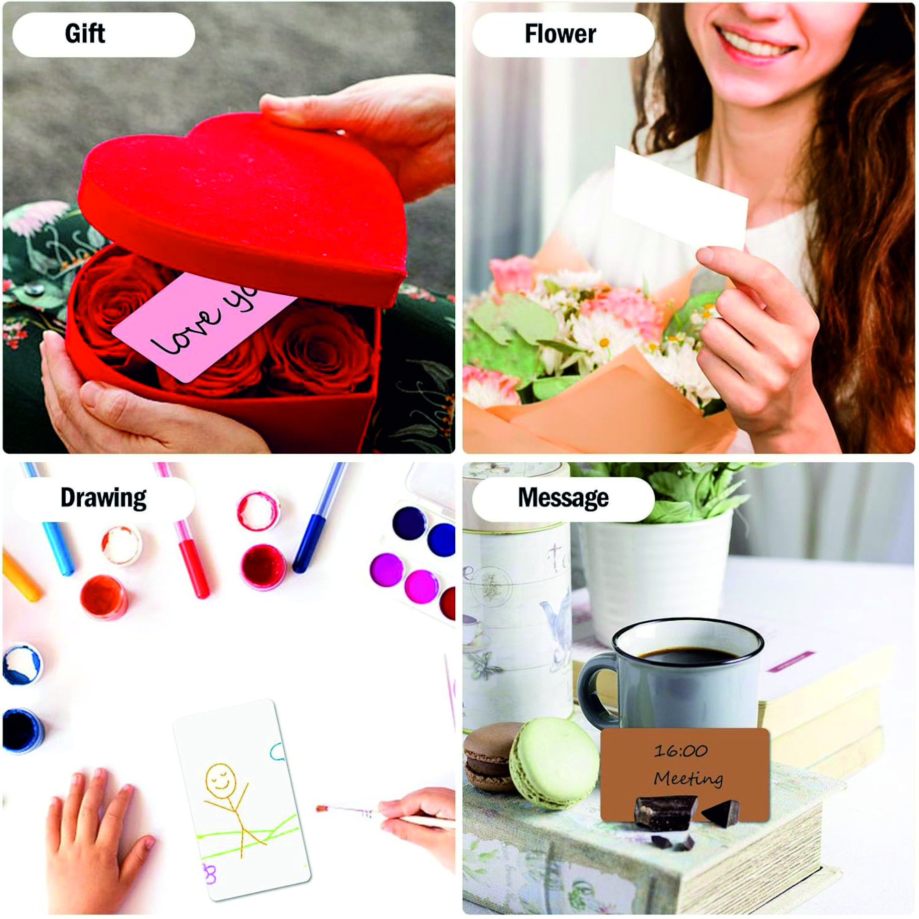 Boş Kelime Kartları 5x8 cm - 50 Adet Oval Kenarlı | Tabu &amp; Not Kartları - Mavi - 4